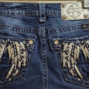 Miss Me Embellished Mid-rise Easy Boot Cut Size 30 Preowned Jeans